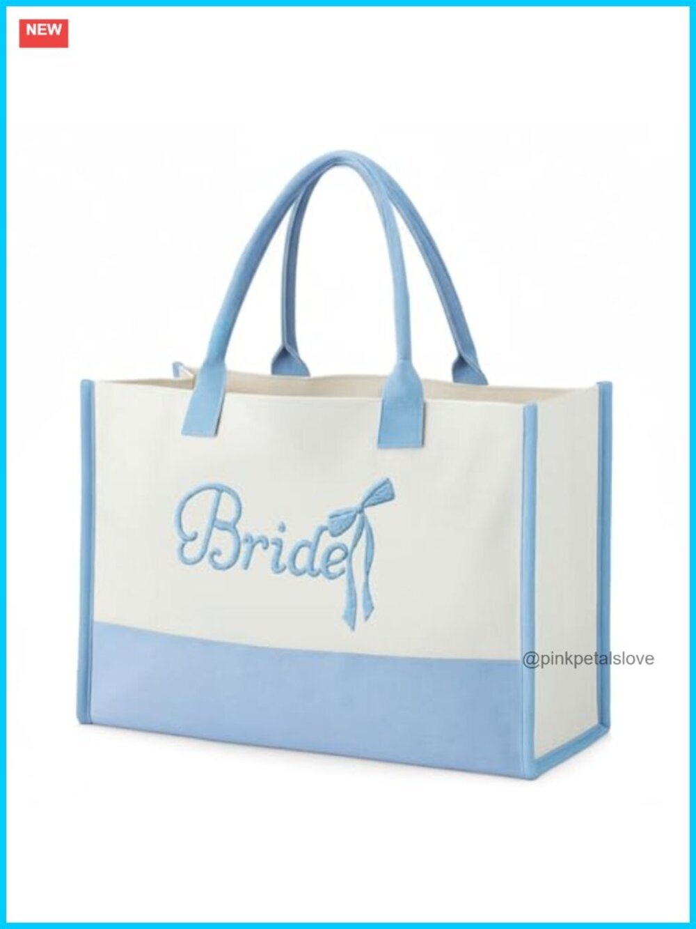 Bride Tote Bag Embroidered Canvas Wedding Bridal Shower Gift Tote